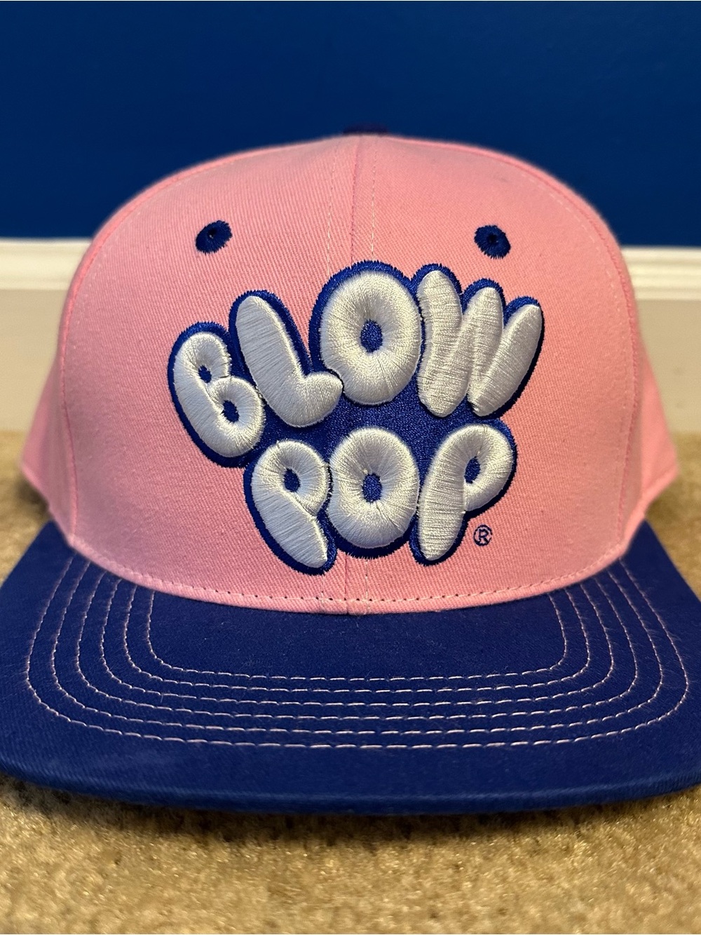Blow Pop Snapback Hat Pink Skater Cap BlowPop Lollipop Bubble Gum READ!